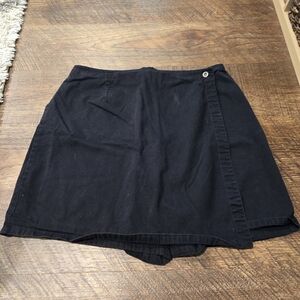 Style Co Black Skort Wrap Skirt Basic Cotton Casual Preppy Boho 14